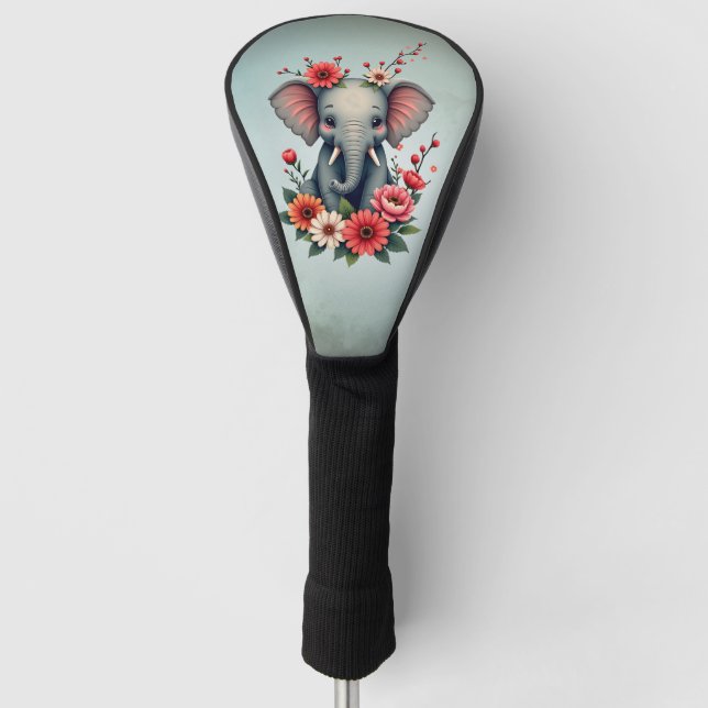 A touch of summer: The baby elephant  Golf Head Cover (Front)