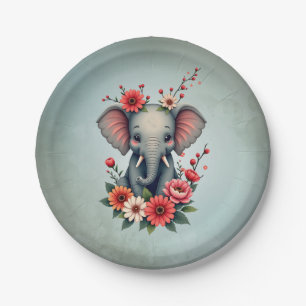 A touch of summer: The baby elephant Paper Plate
