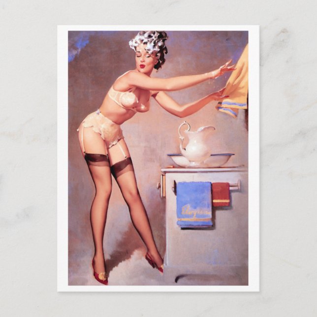 A Towel Please Pin Up Postcard (Front)