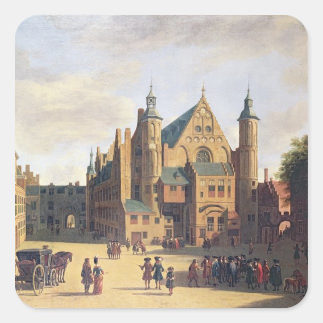 A Town Square in Haarlem Sticker (Front)