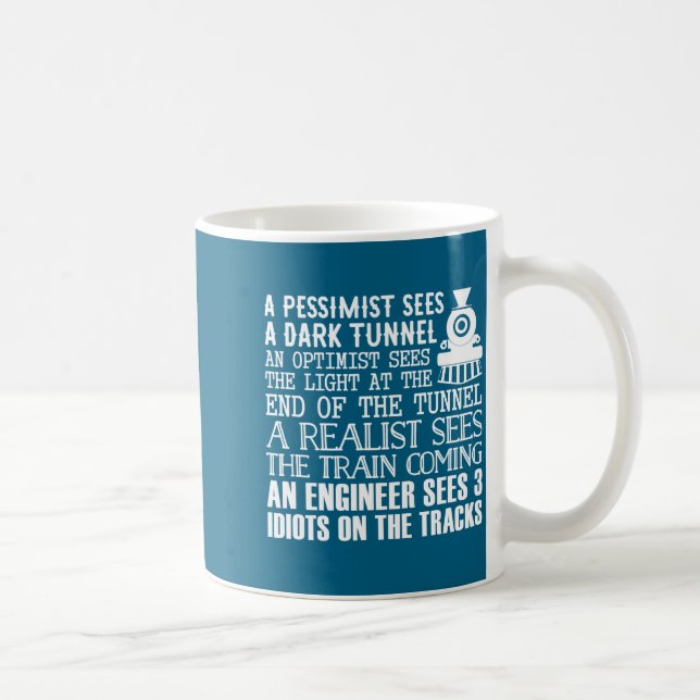 A Train Engineer And 3 Idiots Funny Joke  Coffee Mug (Right)