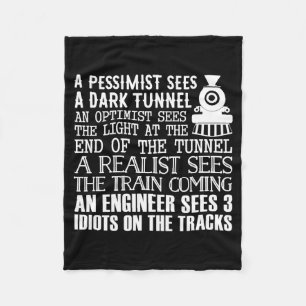 A Train Engineer And 3 Idiots Funny Joke  Fleece Blanket