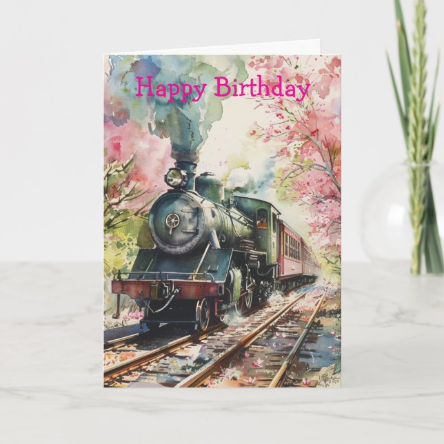 A Train in Springtime Card (Front)