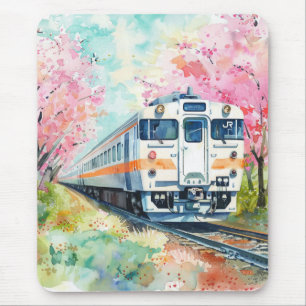A Train in Springtime Mouse Pad