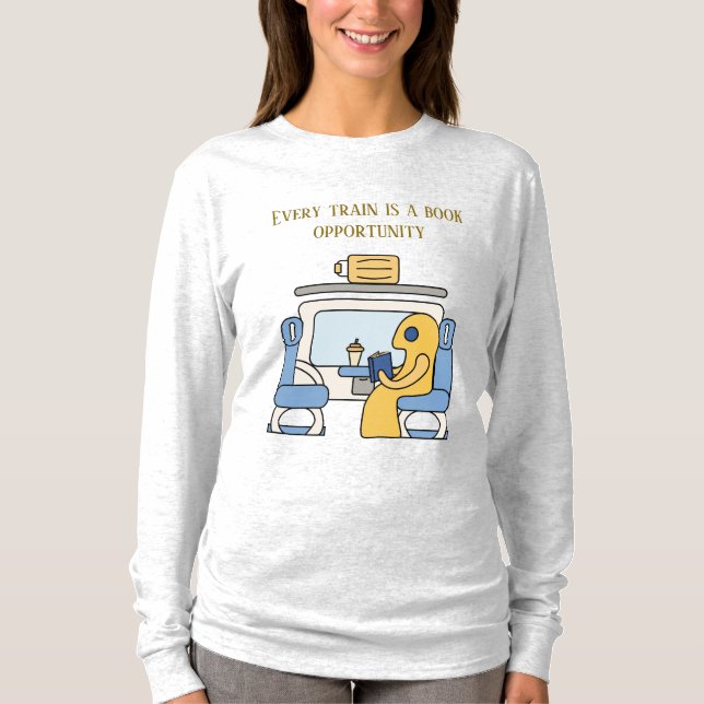A train reader cute monster T-Shirt (Front)