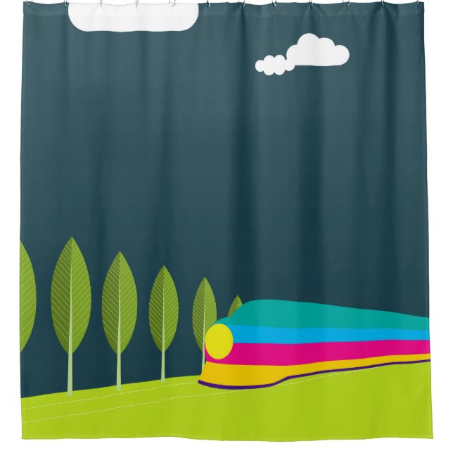 a train shower curtain (Front)