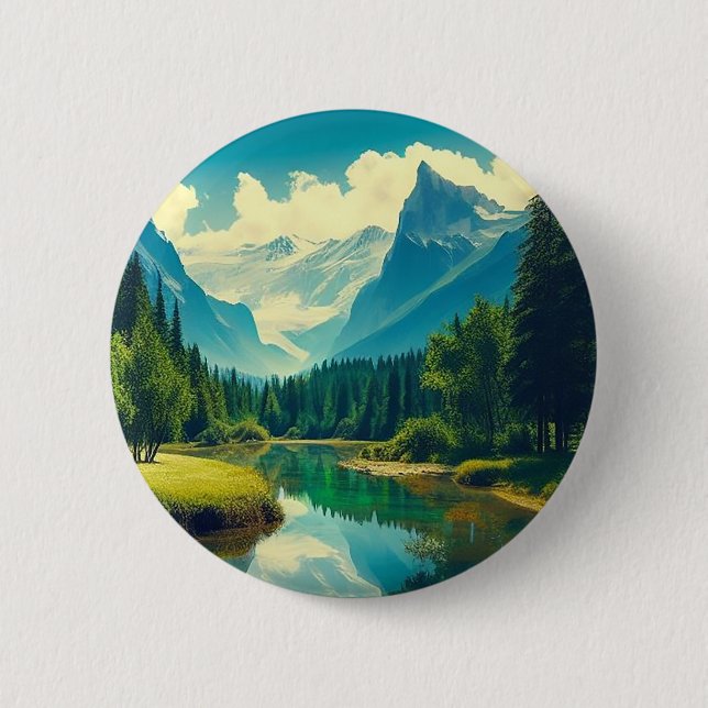 A tranquil beauty 6 cm round badge (Front)