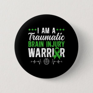 A Traumatic Brain Injury Warrior TBI Awareness 6 Cm Round Badge