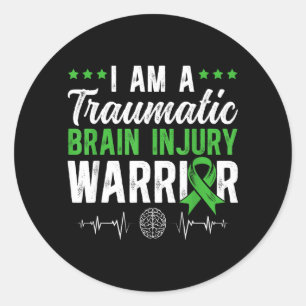 A Traumatic Brain Injury Warrior TBI Awareness Classic Round Sticker