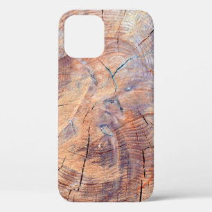 A tree in a cut. Logs lumber in the woods. Texture iPhone 12 Case
