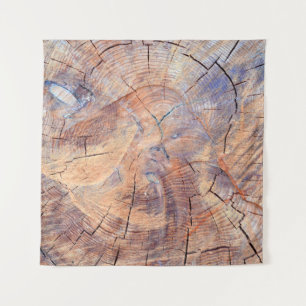 A tree in a cut. Logs lumber in the woods. Texture Tapestry