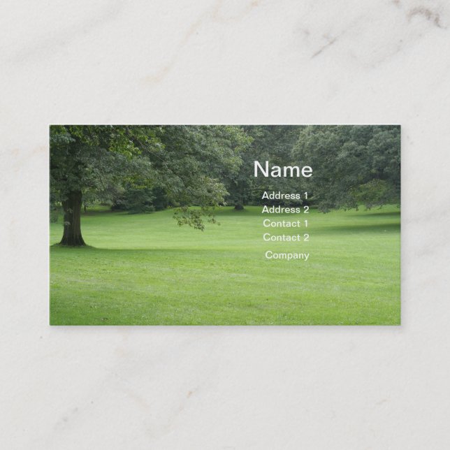 A Tree in a Field of Green Business Card (Front)