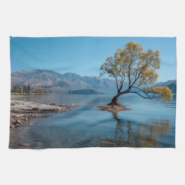 A Tree in a Lake Tea Towel (Horizontal)