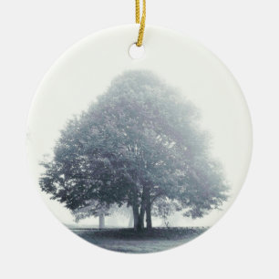 A Tree in Fog Ceramic Ornament