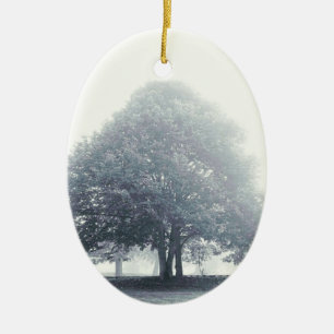 A Tree in Fog Ceramic Ornament