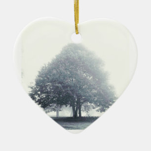 A Tree in Fog Ceramic Ornament