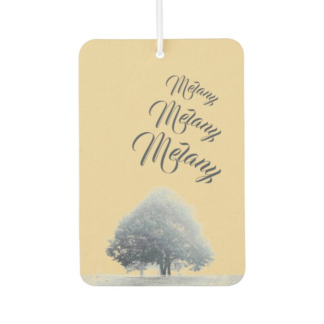 A Tree in Fog, Name & Quote Car Air Freshener (Front)