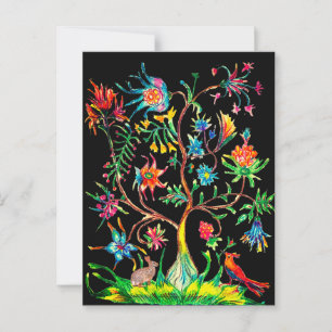 A tree life and fauna postcard