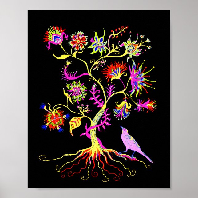 A tree of life and a bird poster (Front)