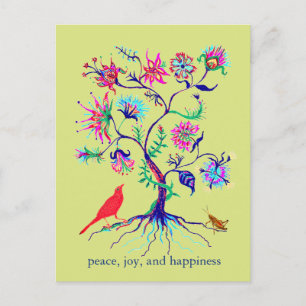 A tree of life holiday postcard