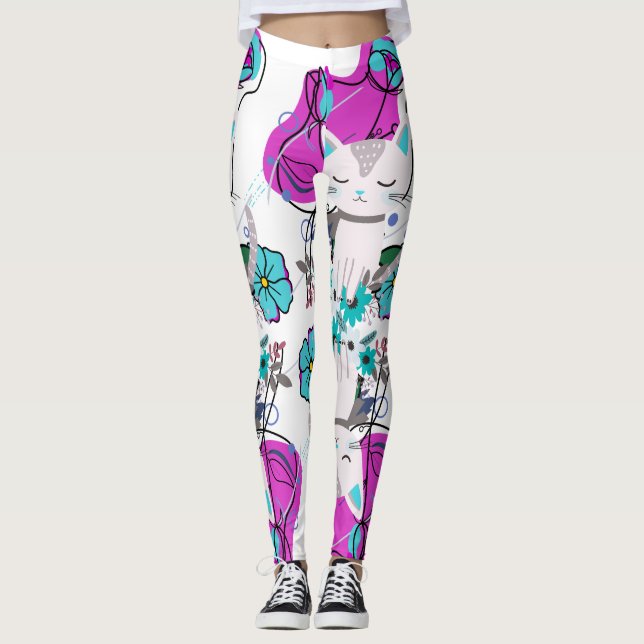 A Trendy Colourful Design  Leggings (Front)