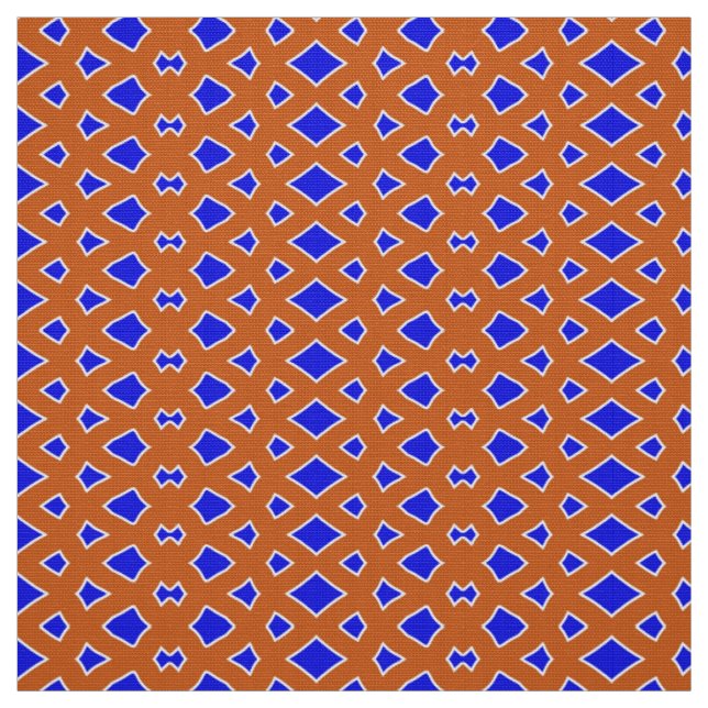 A trendy orang & blue fabric pattern design  (Swatch)