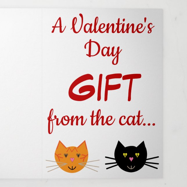 A trifold Valentine's Day card for cat lovers! (Cover)