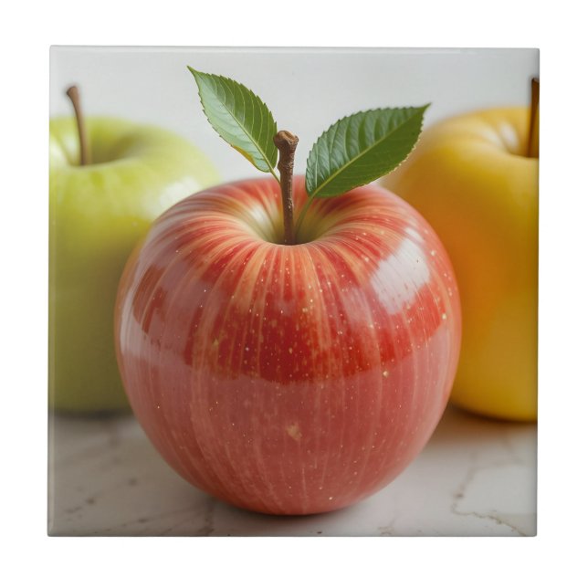 A Trio of Apples Ceramic Tile (Front)