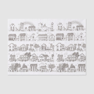 A trip through doodle village - tissue paper