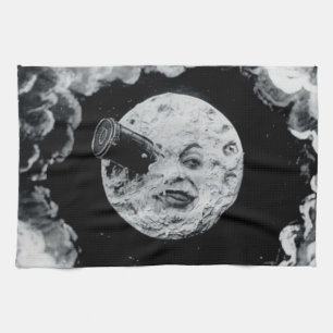 A Trip to the Moon (B&W) Tea Towel