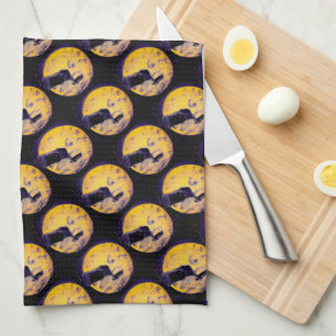 A Trip to the Moon Deep Sleep Purple Nightmare Tea Towel