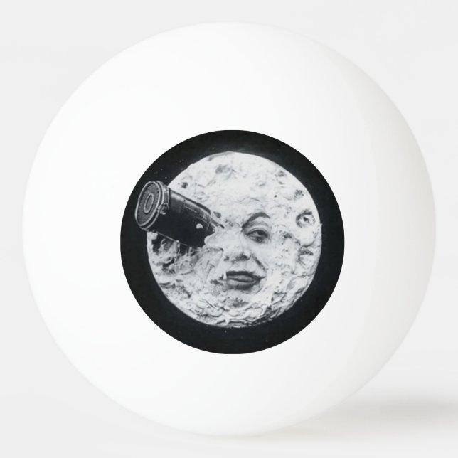A Trip to the Moon Retro Vintage French Cinema Ping Pong Ball (Front)
