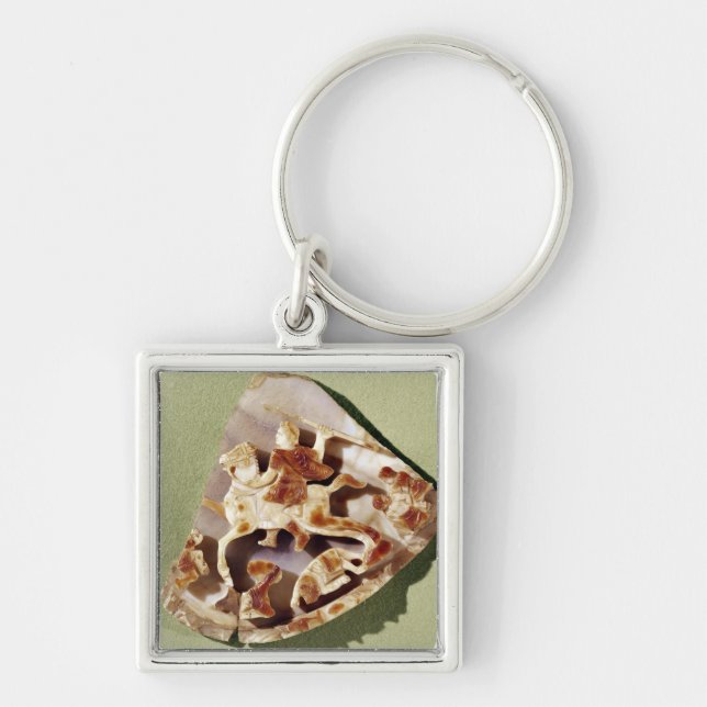 A triumphant emperor trampling barbarians key ring (Front)