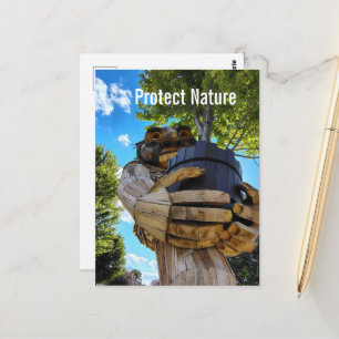 A Troll Holds Up a Tree to Protect Nature Postcard