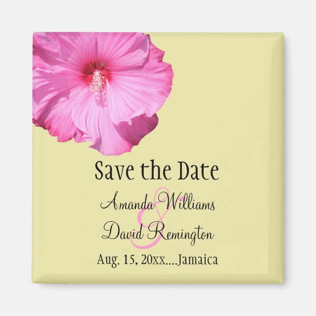 A Tropical Save the Date (yellow) Magnet (Front)