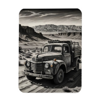 A truck in a desert magnet