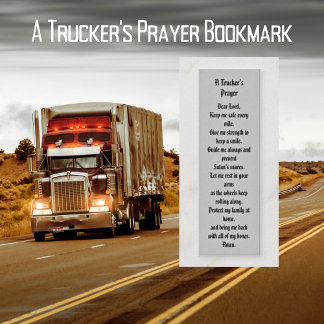 A Trucker's Prayer Bookmark Prayer Card