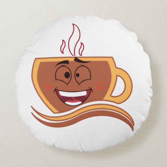 A True Coffeeholic  Round Cushion (Front)