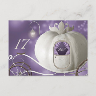 A True Fairy Tale  Wedding Table Card Purple