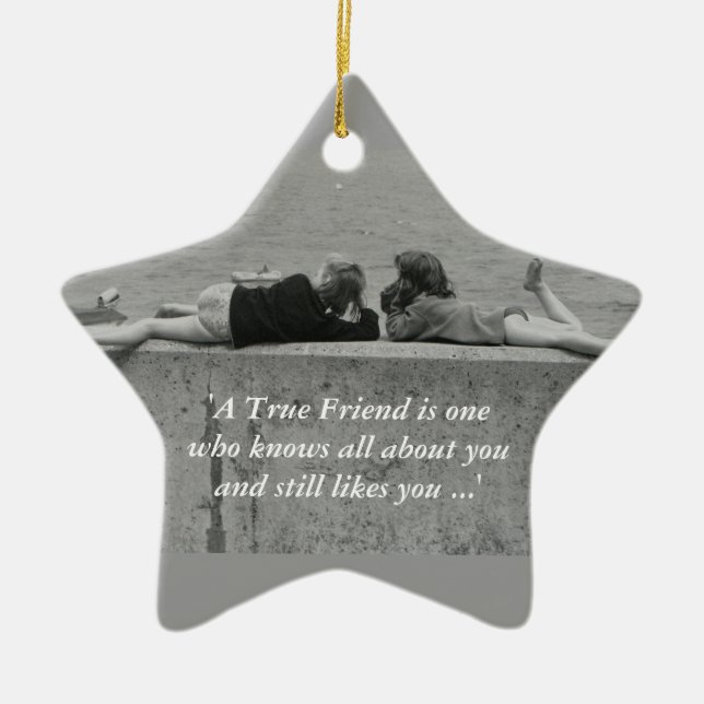 A True Friend Ceramic Tree Decoration (Front)