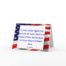 "A true soldier" card