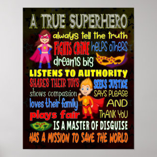 A True Superhero Fun Motivational - 11x14 Poster