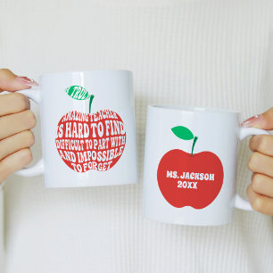 A Truly Amazing Teacher Apple Typography Coffee Mug