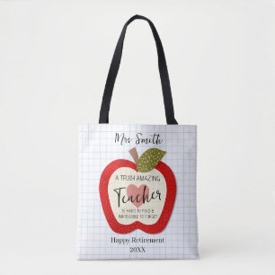 A Truly Amazing Teacher Thank You Tote Bag Apple