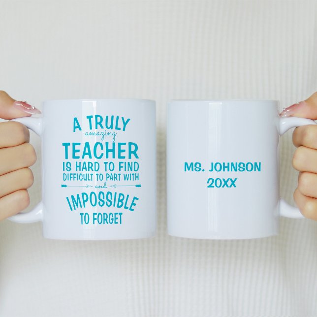 A Truly Amazing Teacher Turquoise Aqua Coffee Mug (Creator Uploaded)