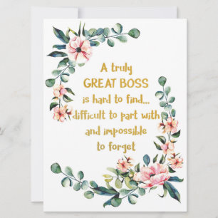 A truly great boss Appreciation Gift Boss Thank Card