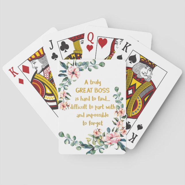 A truly great boss Appreciation Gift Boss Thank Playing Cards (Back)