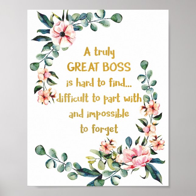 A truly great boss Appreciation Gift Boss Thank Poster (Front)