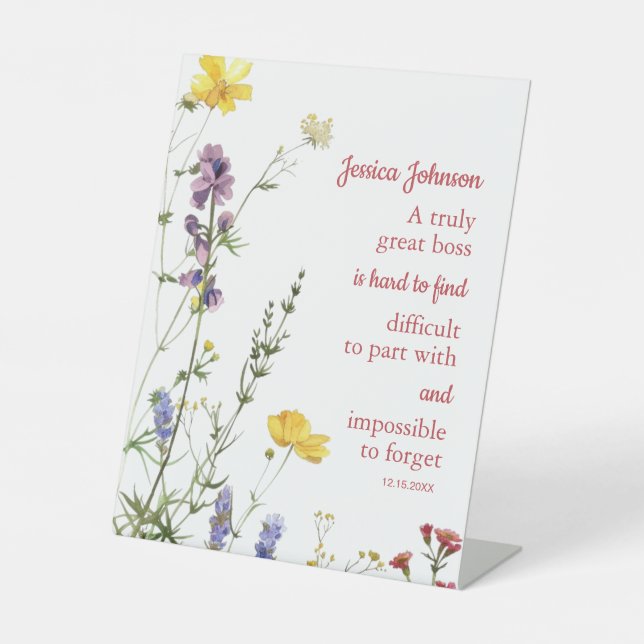 A Truly Great Boss Floral for Female Boss Pedestal Sign (Front)