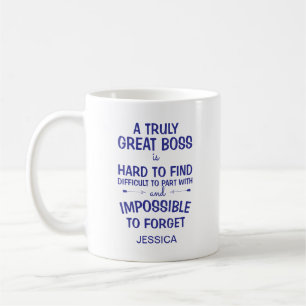 A Truly Great Boss Personalised Royal Blue Coffee Mug